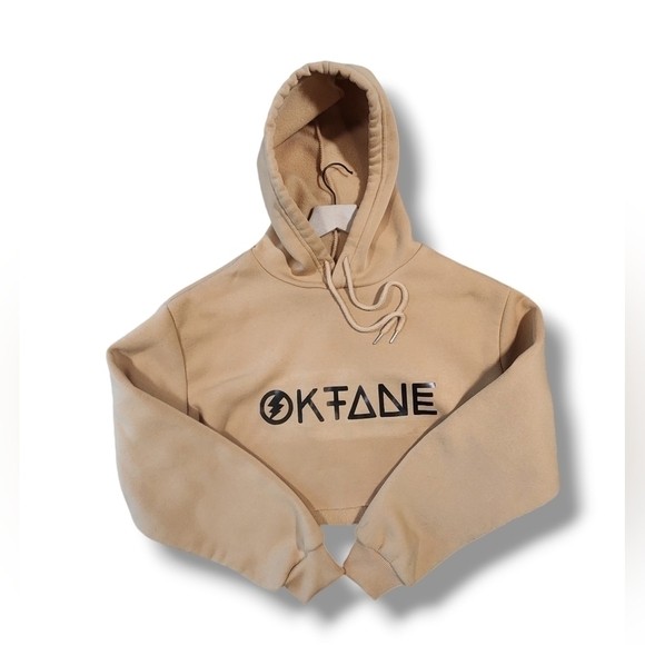 Octane Cut Off Hoodie Tan Womens Size Medium Soft - Picture 1 of 11